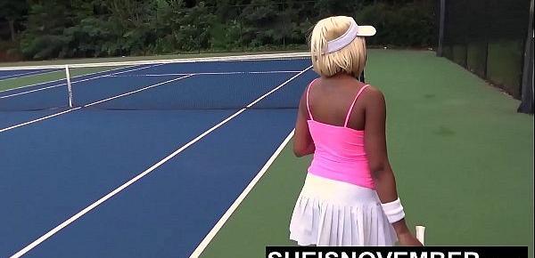  HD Msnovember  I Owe Him A Bj Throat Fuck For Losing A Tennis Match With My Huge Natural Ebony  Breasts Held In My Hands While I Suck And Flashing My Ass In Public Pulling Up My Skirt HD Sheisnovember